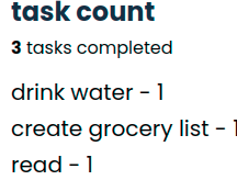 task count